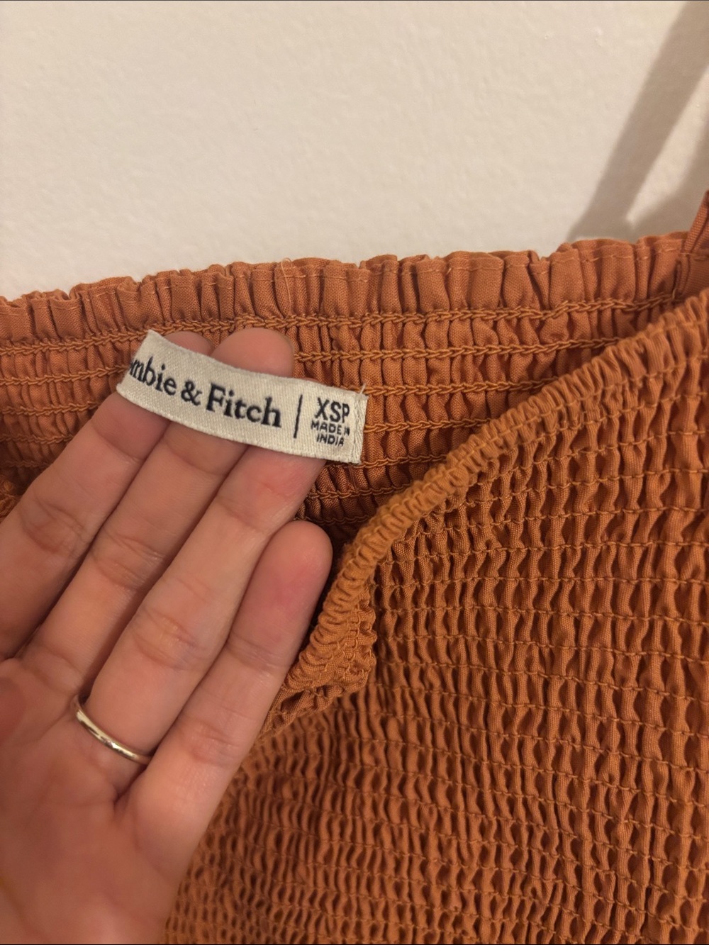 Abercrombie & Fitch Burnt Orange Smocked Maxi Dress - Picture 4 of 5